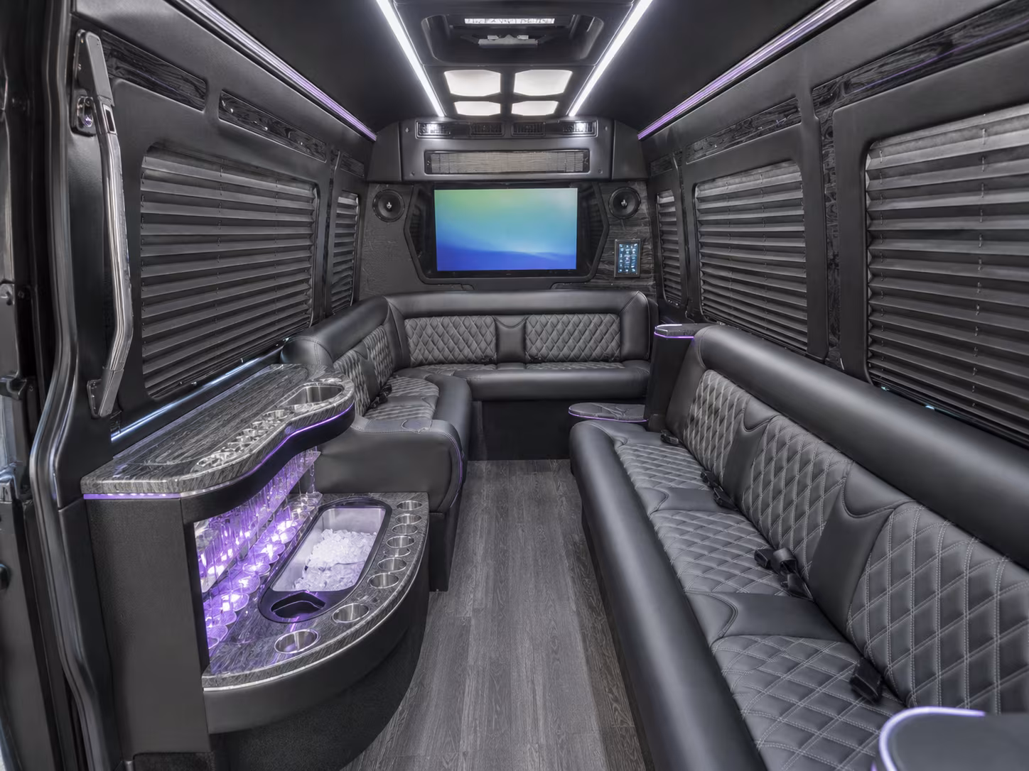 boca raton 40 passenger party bus inside