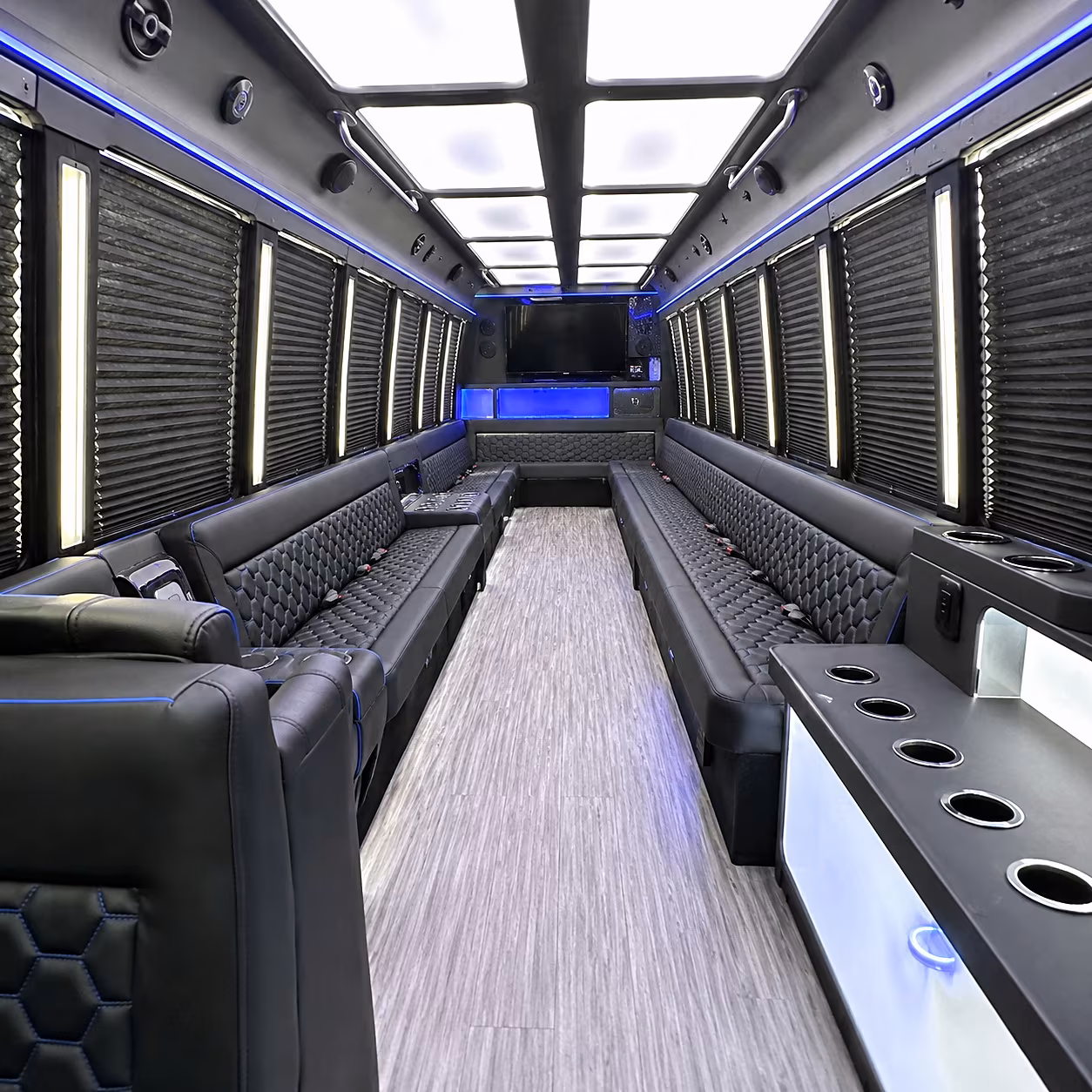 boca raton party bus rental interior